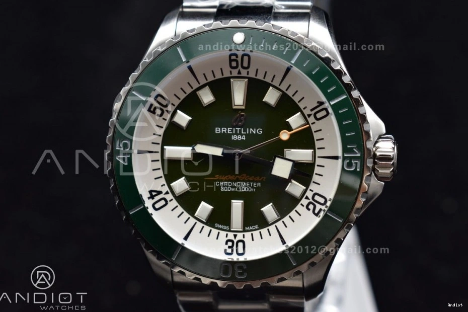Green Edition Bezel Ceramic A2824 White Bracelet Best 44 TF 1:1 SS SuperOcean Green on Dial Automatic 0321